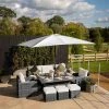 'Iris' Luxury Rattan 8 Seater Garden Sofa Set with Rectangular Rising Table in Stone by Primrose Living -Rattan Garden Furniture Shop fu102423 3 FullSet a125