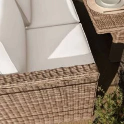 'Iris' Luxury Rattan 8 Seater Garden Sofa Set with Rectangular Rising Table and Parasol by Primrose Living -Rattan Garden Furniture Shop fu102424 1 ChairClose 0294