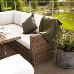 'Iris' Luxury Rattan 9 Seater Garden Sofa Set with Square Rising Table by Primrose Living -Rattan Garden Furniture Shop fu102427 2 SofaCorner 22f8