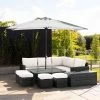 'Iris' Luxury Rattan 9 Seater Garden Sofa Set with Square Rising Table in Stone by Primrose Living -Rattan Garden Furniture Shop fu102428 FullSet 71e5