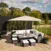 'Iris' Luxury Rattan 9 Seater Garden Sofa Set with Rectangular Rising Table and Parasol by Primrose Living -Rattan Garden Furniture Shop fu102430 4 FullSet a8db