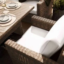 'Iris' Luxury Rattan 7 Seater Garden Sofa Set with Square Rising Table by Primrose Living -Rattan Garden Furniture Shop fu102432 ChairClose 4c90