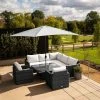 'Iris' Luxury Rattan 7 Seater Garden Sofa Set with Square Rising Table in Stone by Primrose Living -Rattan Garden Furniture Shop fu102433 2 FullSet ad45