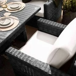 'Iris' Luxury Rattan 7 Seater Garden Sofa Set with Square Rising Table in Stone by Primrose Living -Rattan Garden Furniture Shop fu102433 ChairClose 7ff7