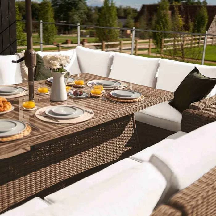 'Iris' Luxury Rattan 10 Seater Garden Sofa Set with Rectangular Table by Primrose Living 6 'Iris' Luxury Rattan 10 Seater Garden Sofa Set with Rectangular Table by Primrose Living - Image 4